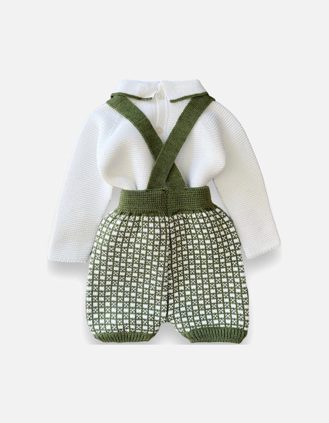 Olive Knitted Dungaree Set