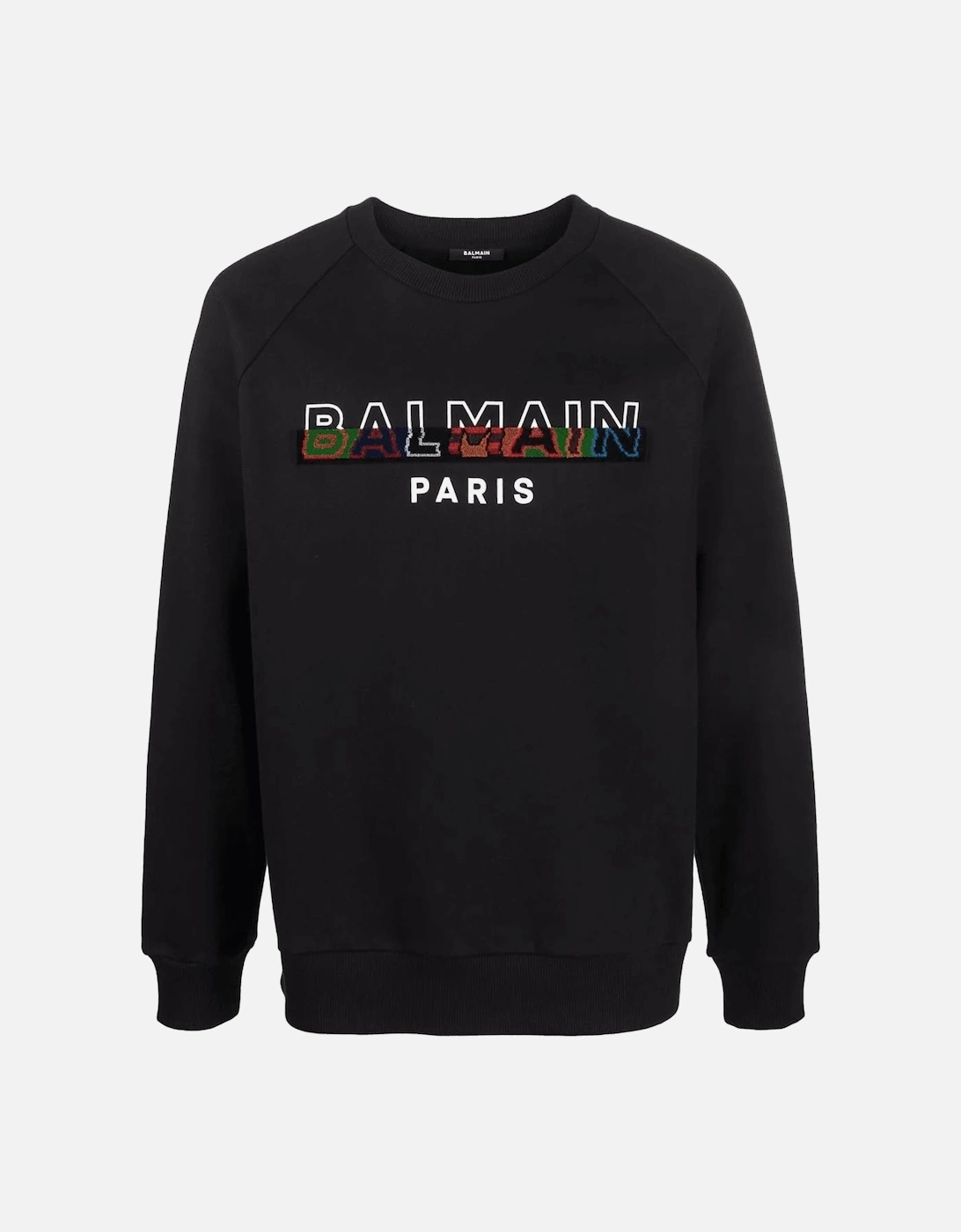 Paris Split Textured Logo Sweatshirt in Black, 6 of 5