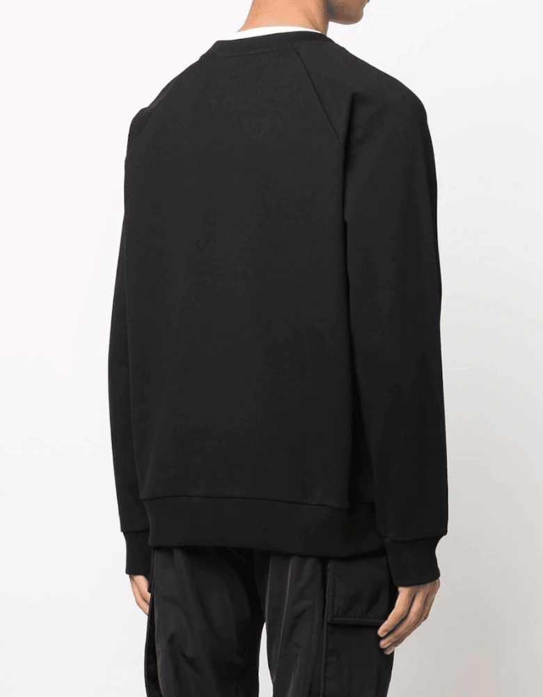 Paris Split Textured Logo Sweatshirt in Black