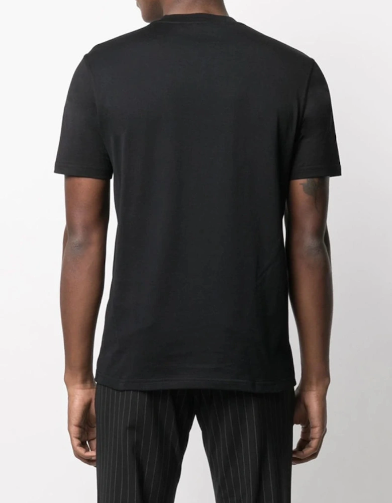 Refracted Design Logo Embroidered Oversized Fit T-Shirt in Black