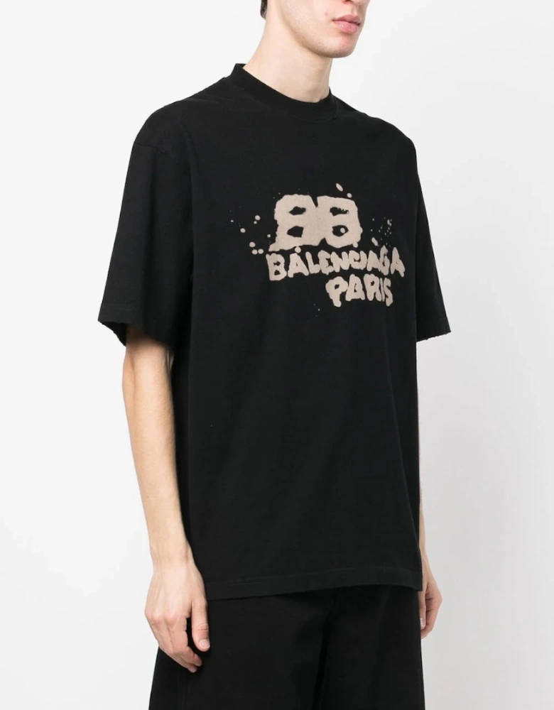 Hand Draw BB Icon Logo T-Shirt in Black