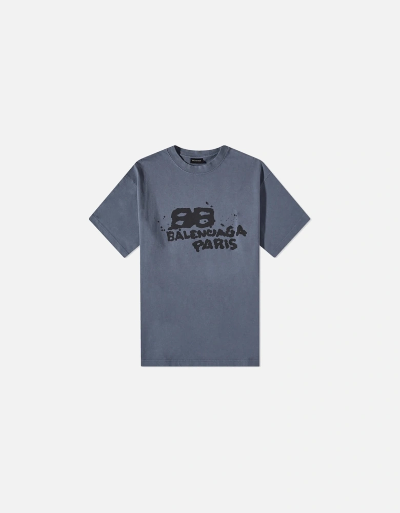Hand Draw BB Icon Logo T-Shirt in Blue