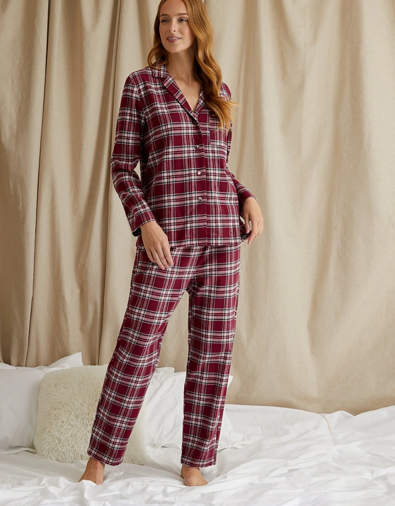 Plaid Pyjama Set in Bordeaux