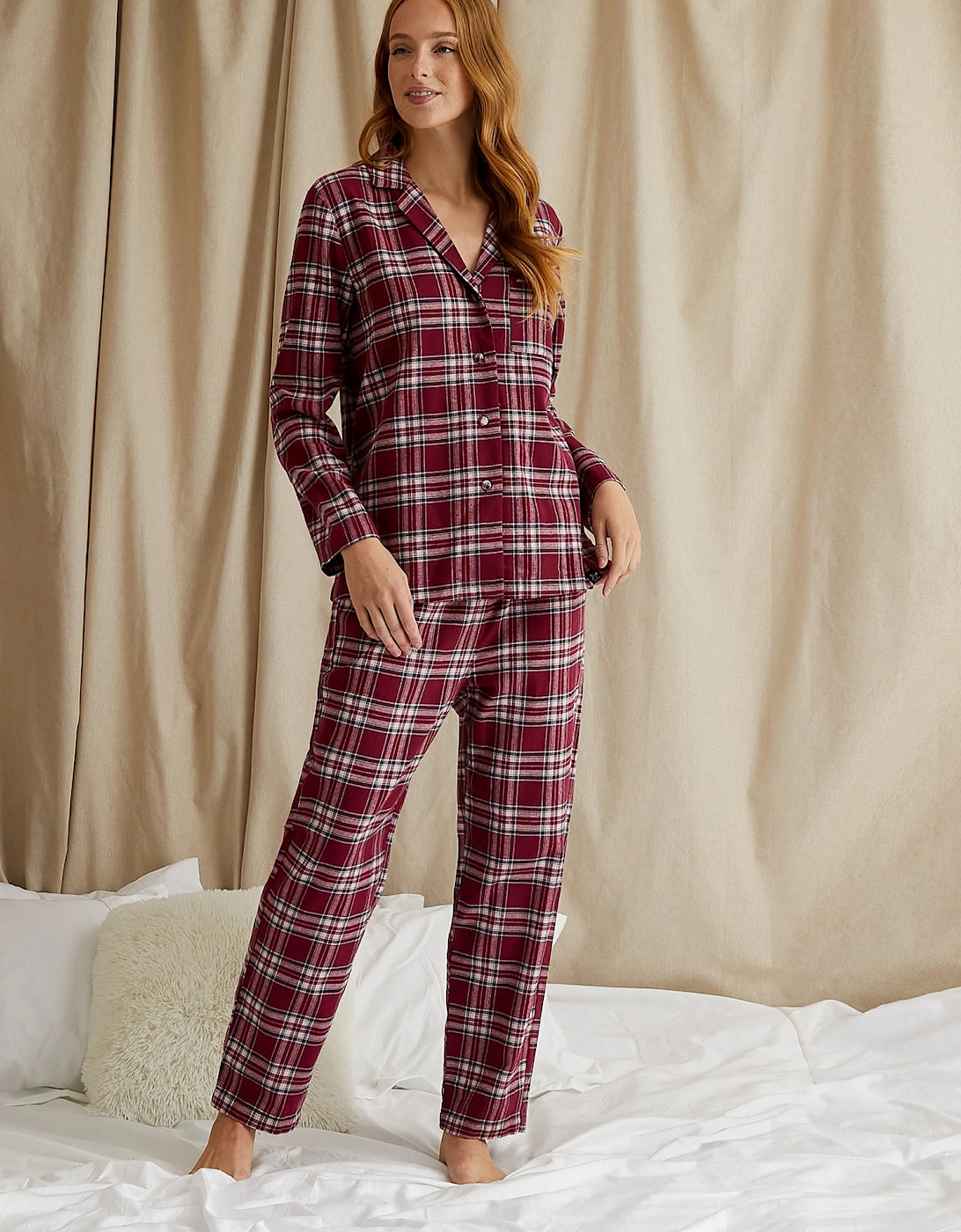 Plaid Pyjama Set in Bordeaux, 10 of 9