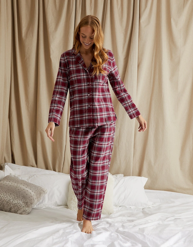 Plaid Pyjama Set in Bordeaux