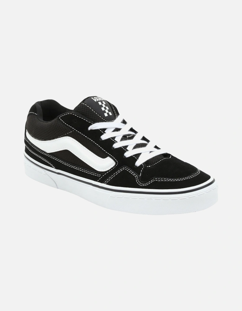 Mens Caldrone Low Rise Canvas Lace Up Trainers  - Black/White