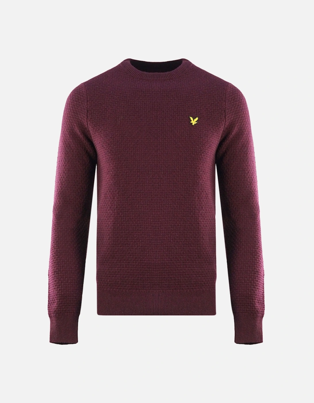 Lyle & Scott Basket Weave Knitted Burgundy Sweater, 3 of 2