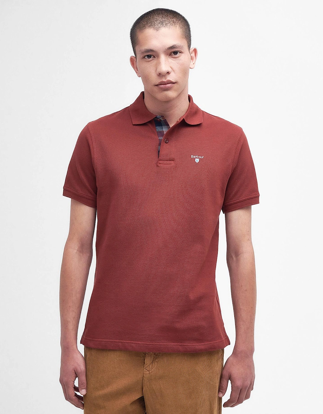 Tartan Pique Polo Shirt RE71 Red