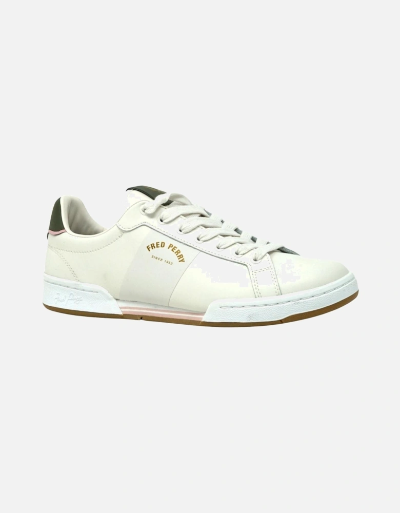 B1255 349 White Leather Trainers