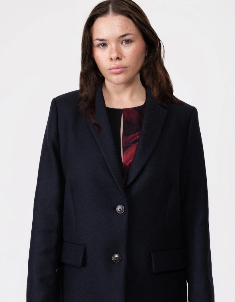 Wool Blend Womens Long Classic Jacket