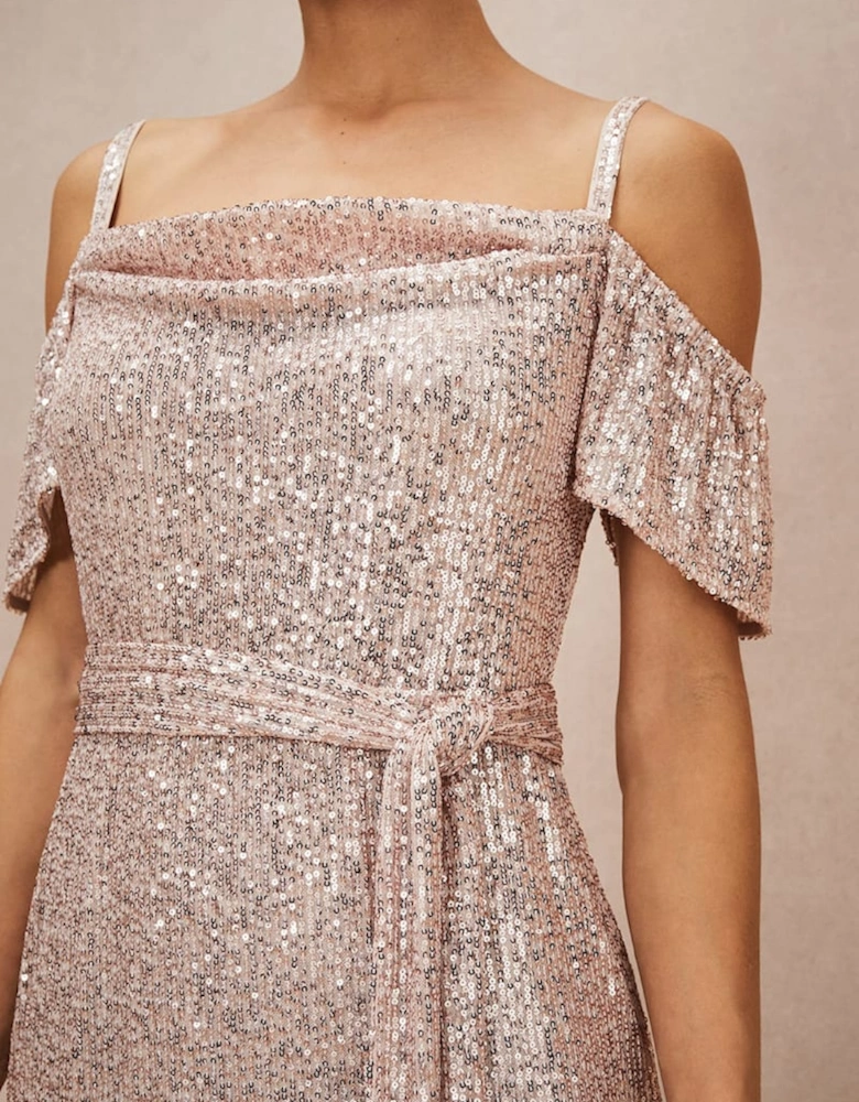 Poppy Off the Shoulder Sequin Dress