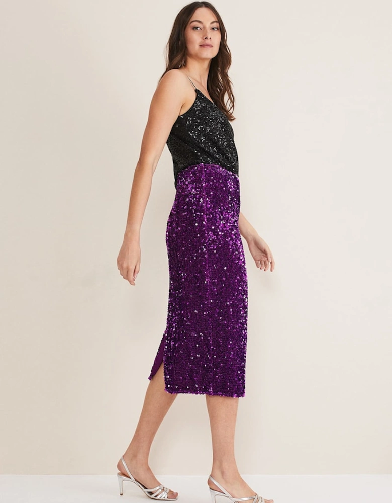 Elvira Sequin Midi Skirt