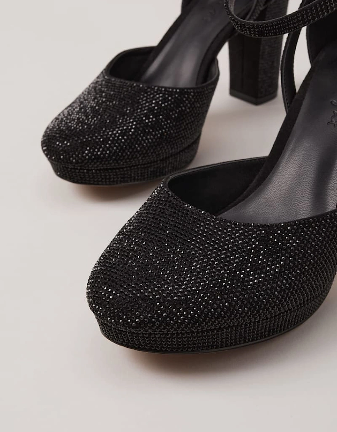 Black Sparkly Platform Heels