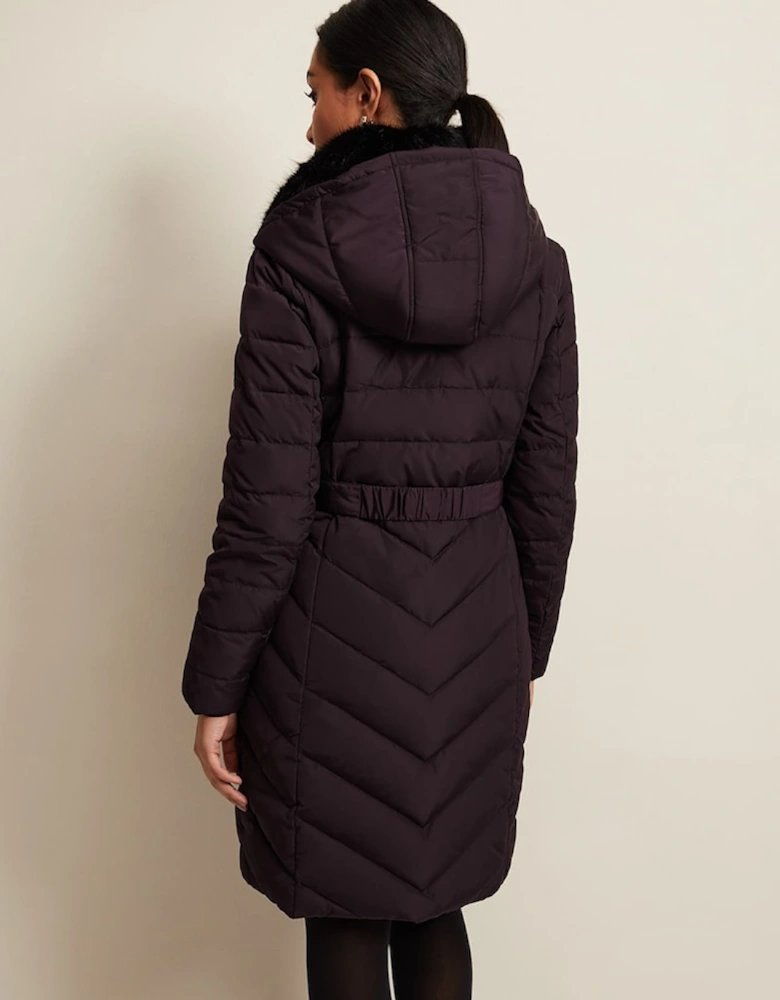 Petite Bobbie Burgundy Puffer Coat