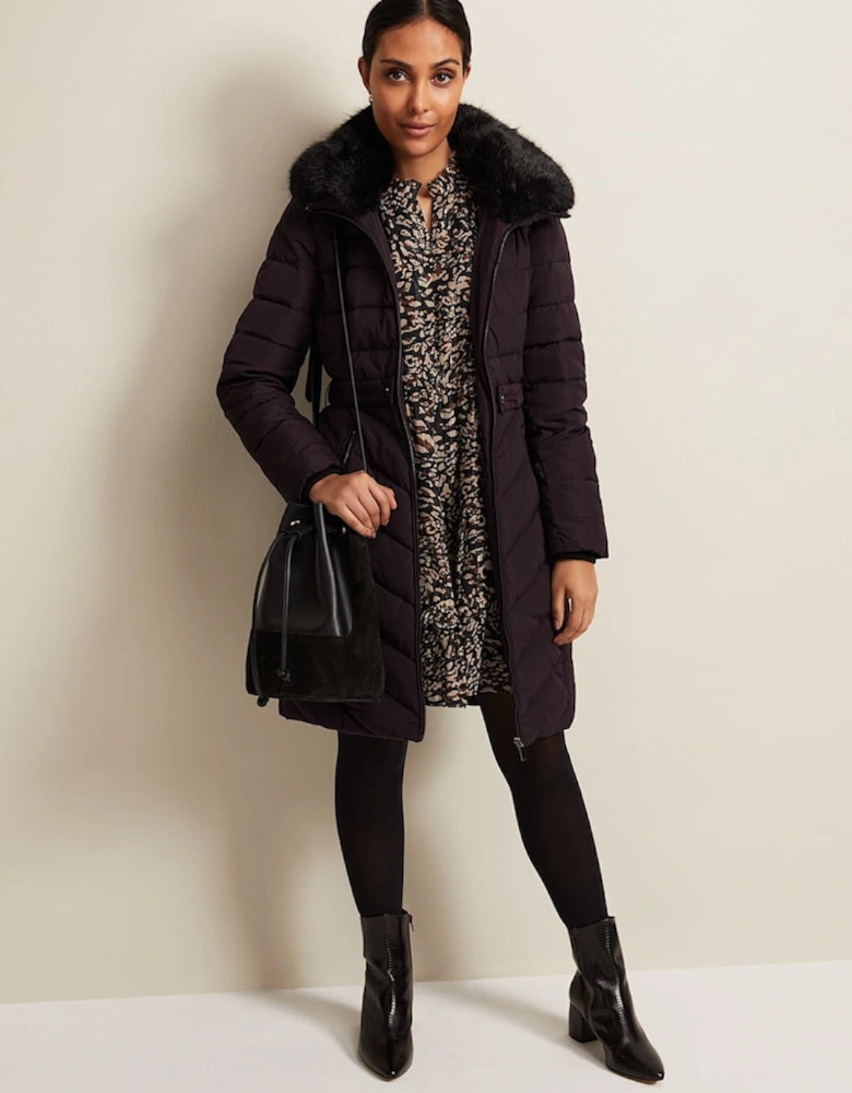 Petite Bobbie Burgundy Puffer Coat