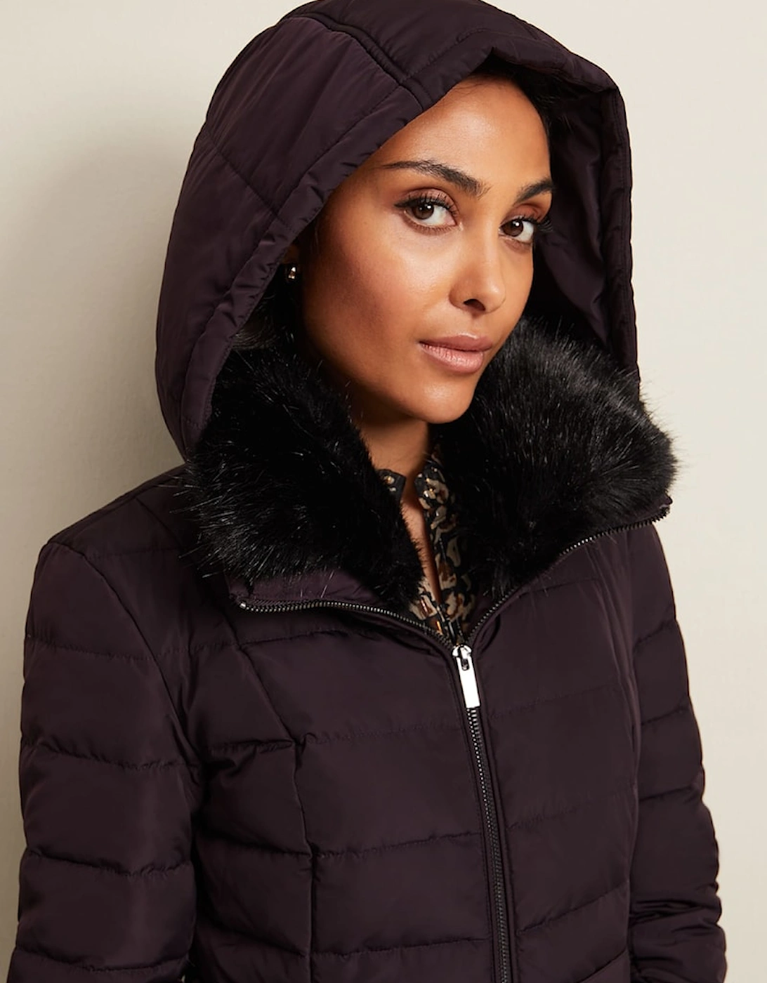 Petite Bobbie Burgundy Puffer Coat