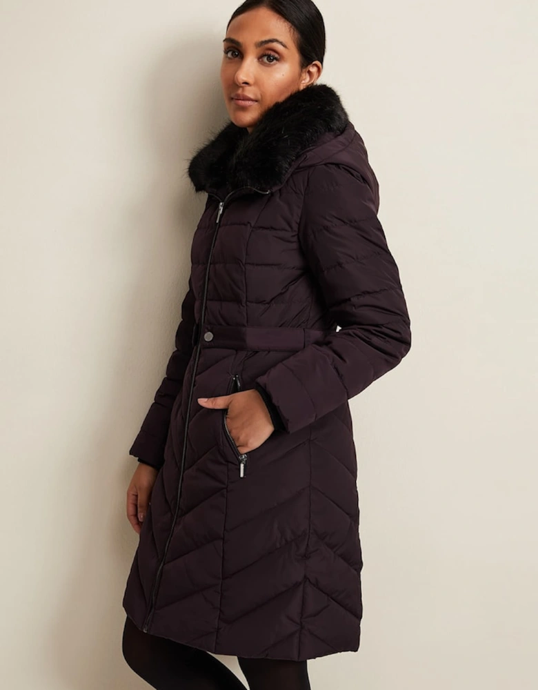 Petite Bobbie Burgundy Puffer Coat