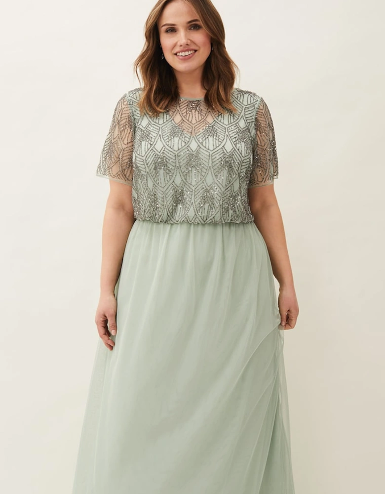 Tomasi Beaded Tulle Maxi Dress