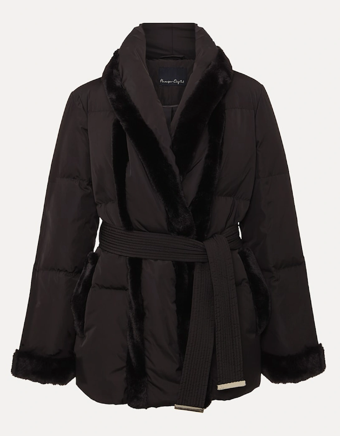 Nelle Black Faux Fur Short Puffer Coat