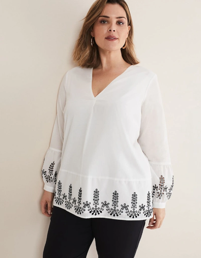 Joselyn Broderie Detailed Blouse