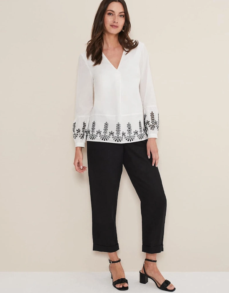 Joselyn Broderie Detailed Blouse