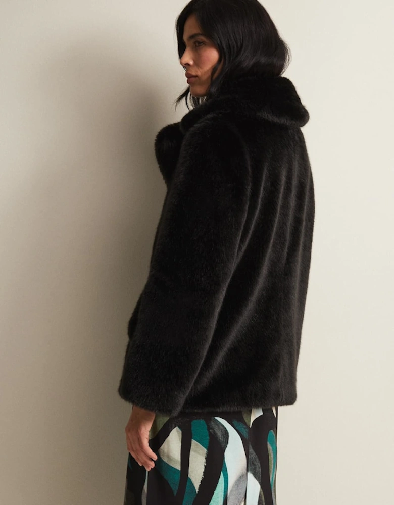 Megan Black Faux Fur Coat