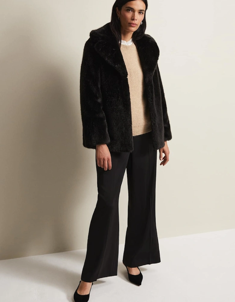 Megan Black Faux Fur Coat