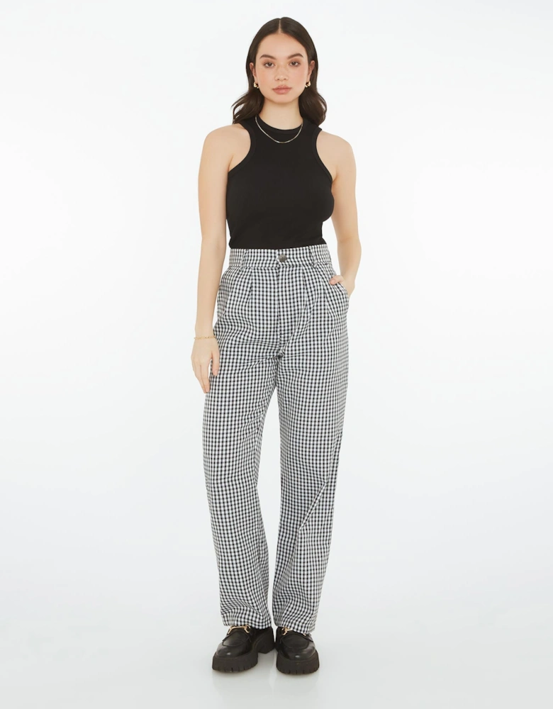 Cinnamon Relaxed Trousers in Black & White Check