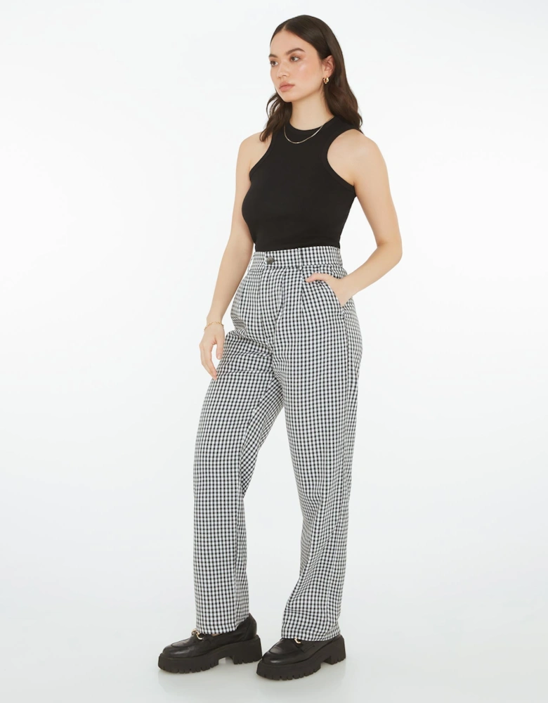 Cinnamon Relaxed Trousers in Black & White Check