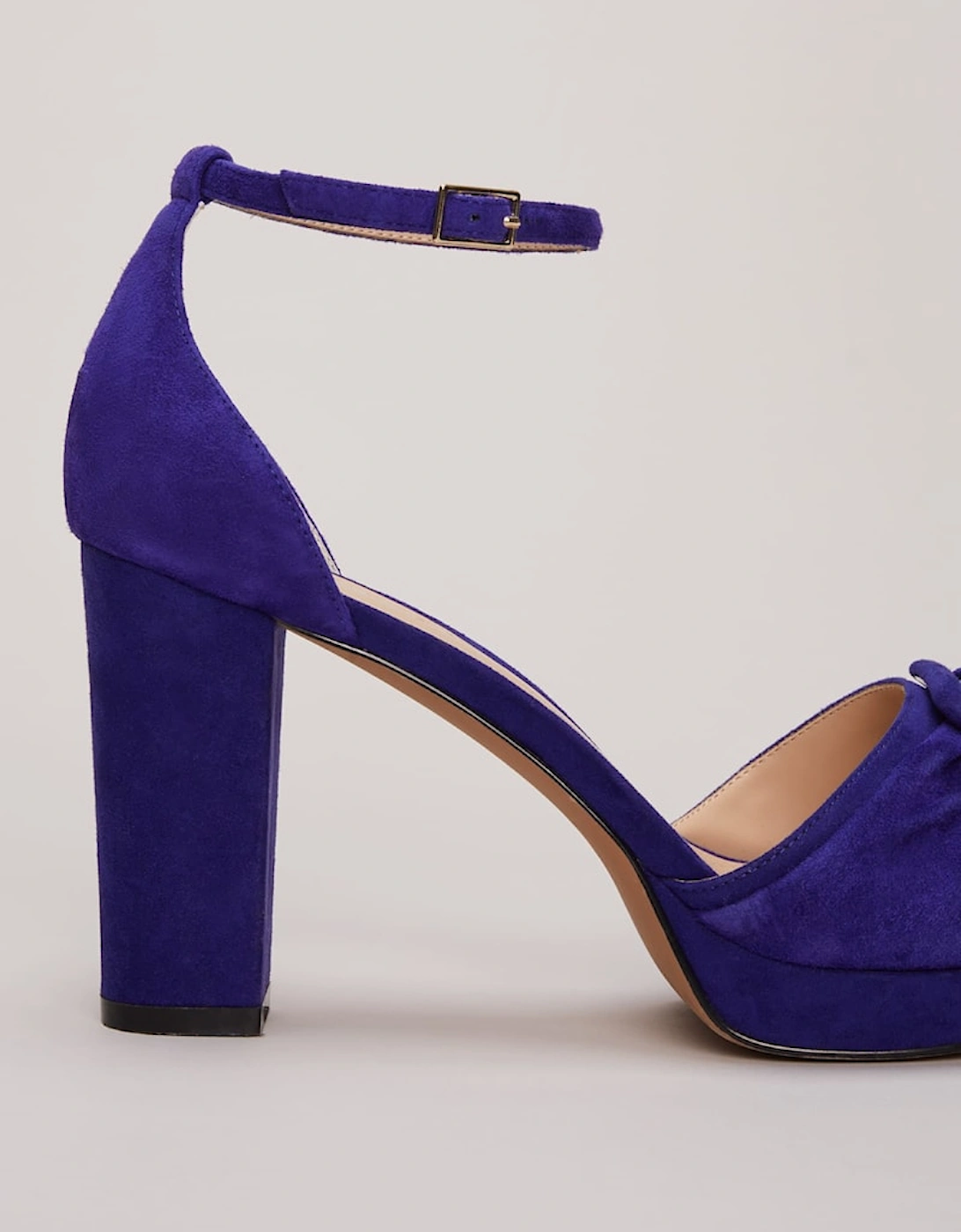 Blue Suede Platform Heels