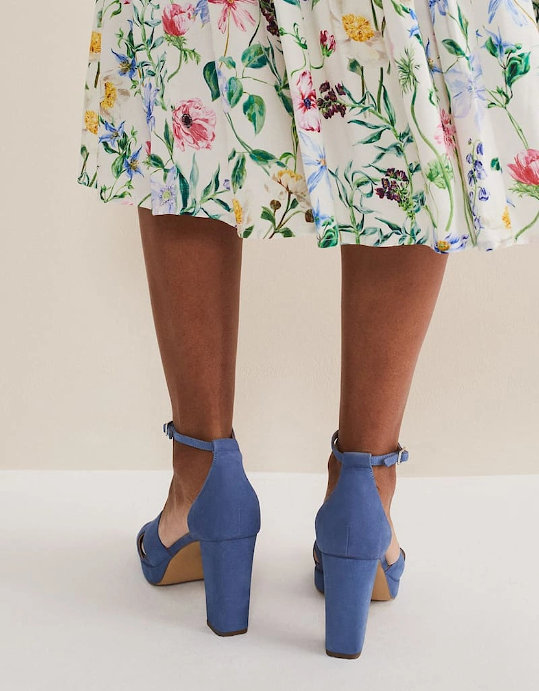 Blue Suede Platform Heels