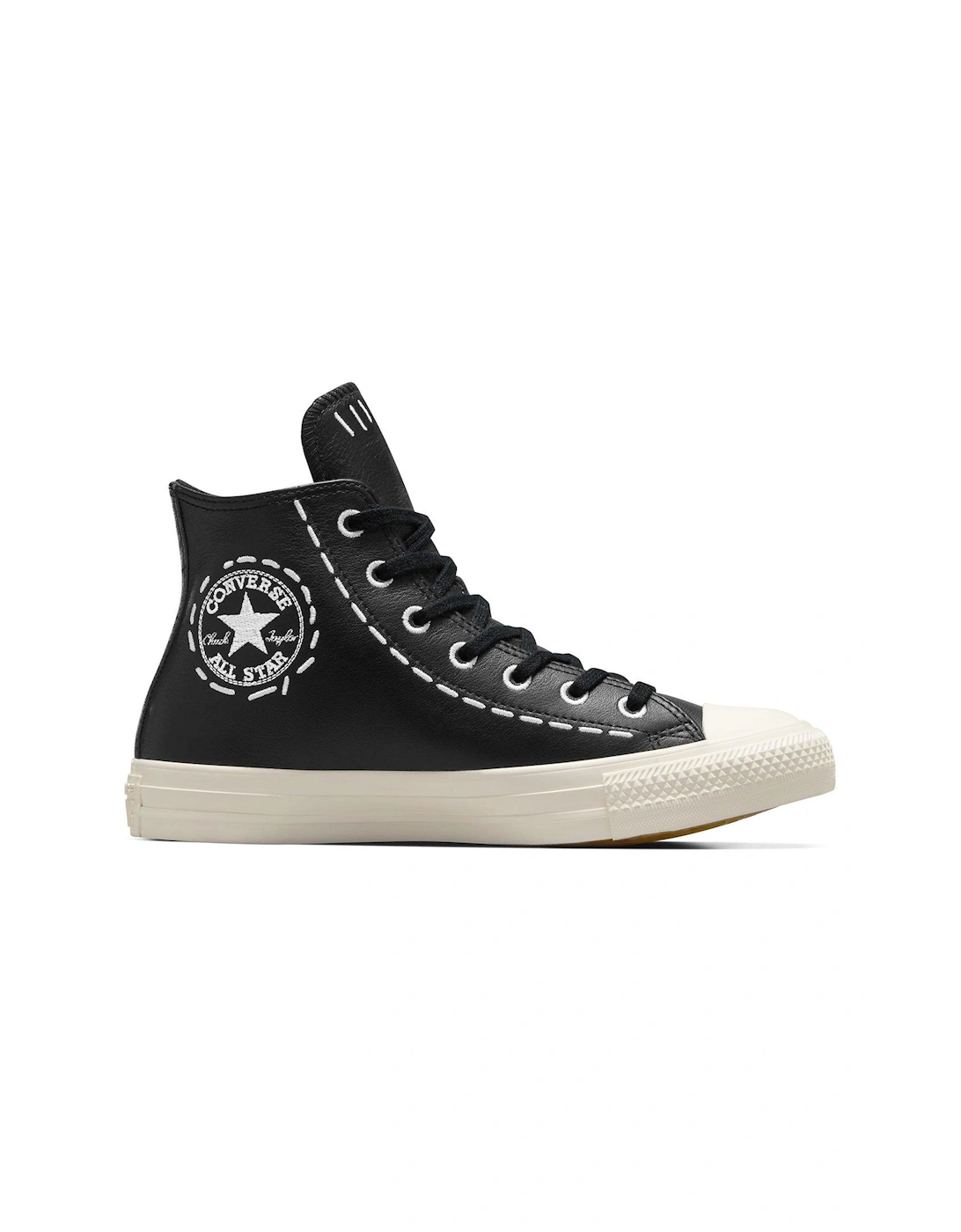 Chuck Taylor All Star Bold Stitch Leather High Top Trainers - Black, 3 of 2