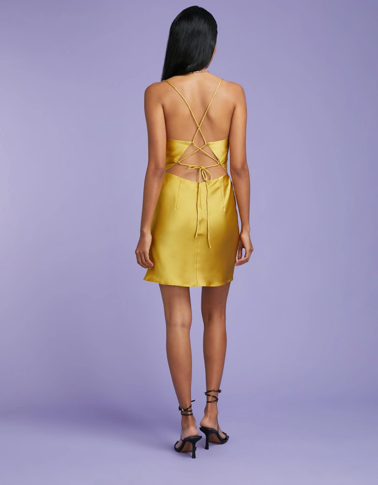 Riviera Mini Dress in Yellow Gold