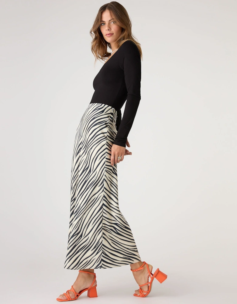 Stella Skirt in Beige Zebra