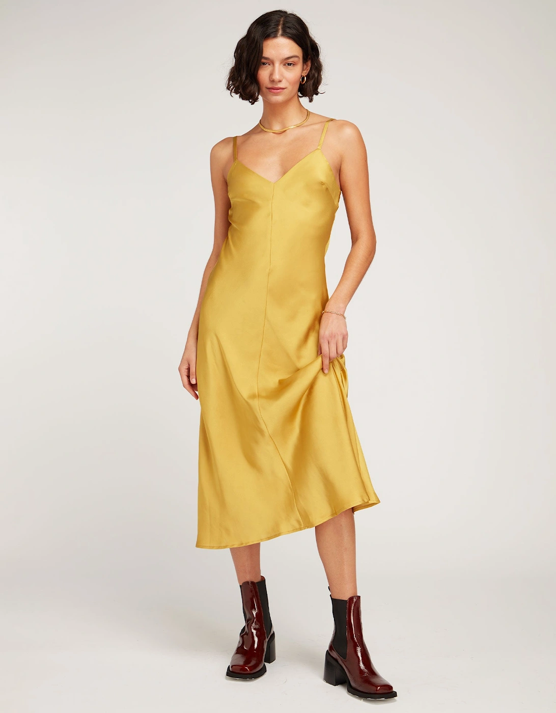 Marianne Midi Dress in Yellow Gold, 5 of 4