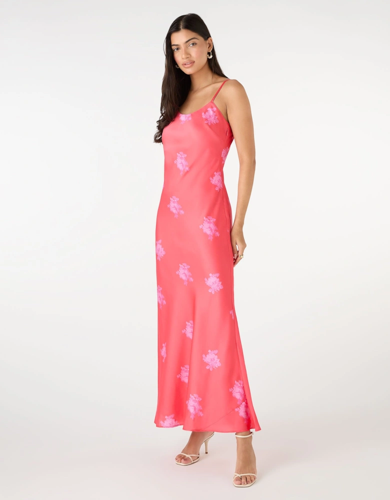 Libra Maxi Dress in Pink Print