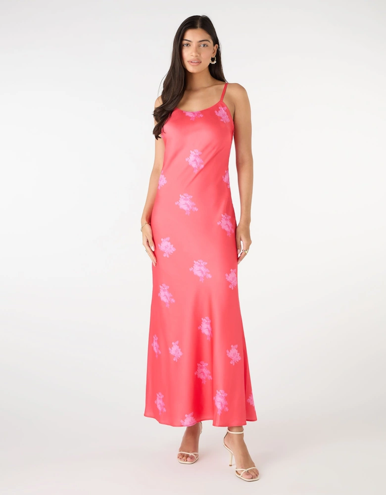 Libra Maxi Dress in Pink Print