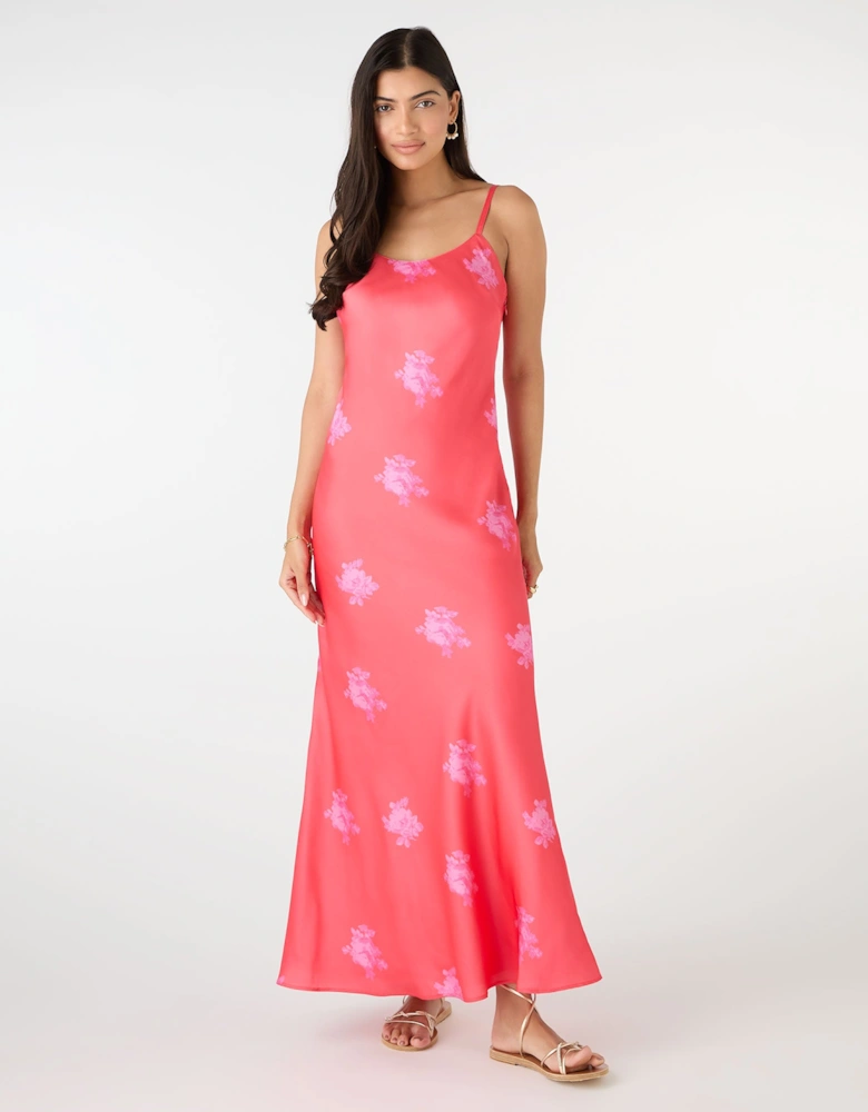 Libra Maxi Dress in Pink Print