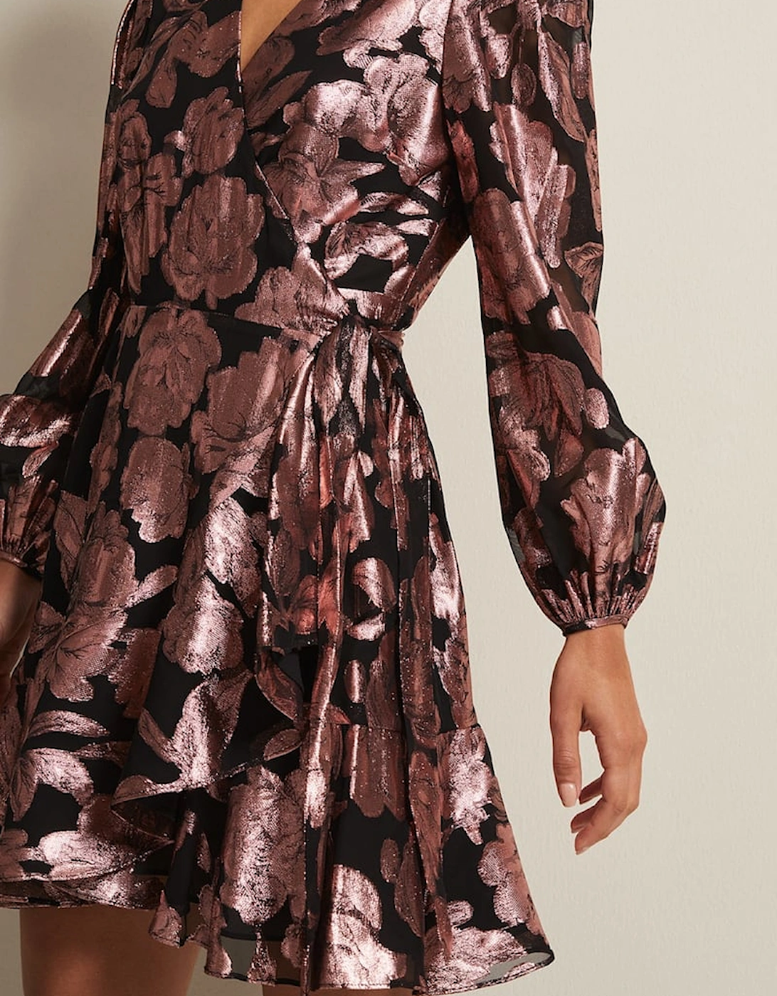 Juniper Foil Jacquard Wrap Dress