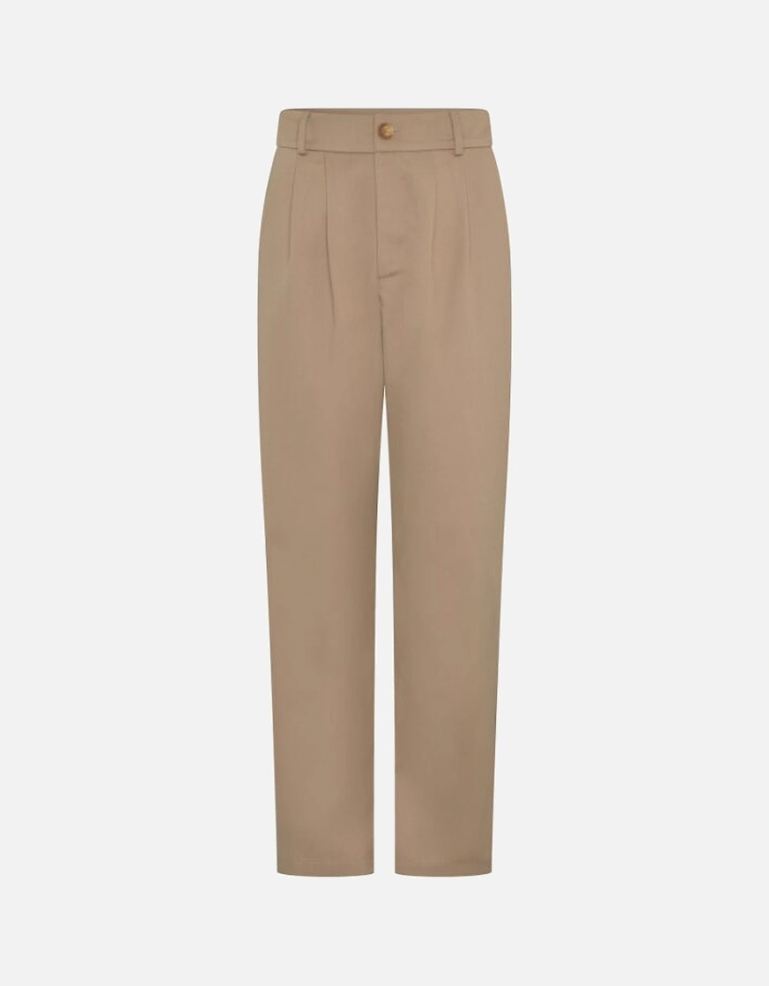 Cinnamon Relaxed Trousers in Beige Cotton/Tencel