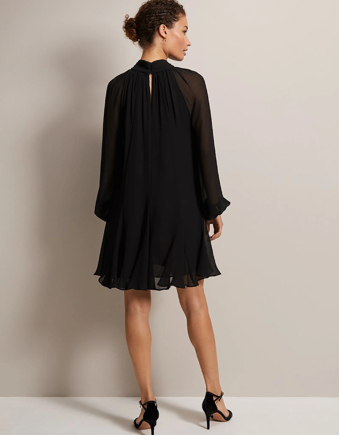 Romanna Black Swing Mini Dress