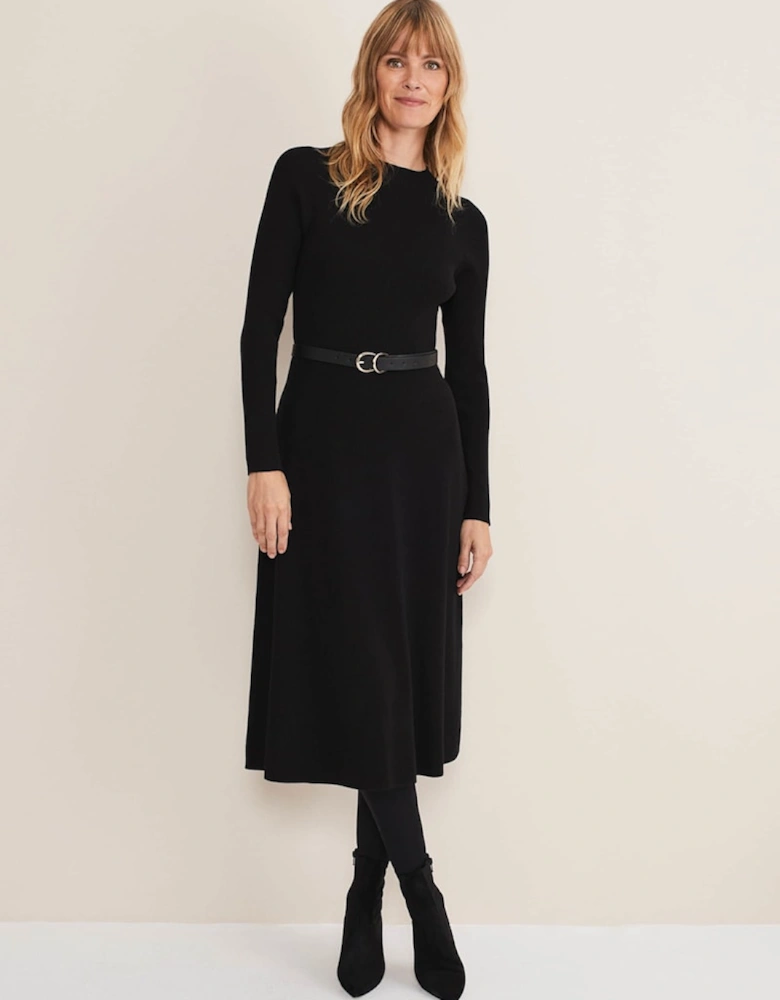 Reese Ribbed Maxi Belted Knit Dress