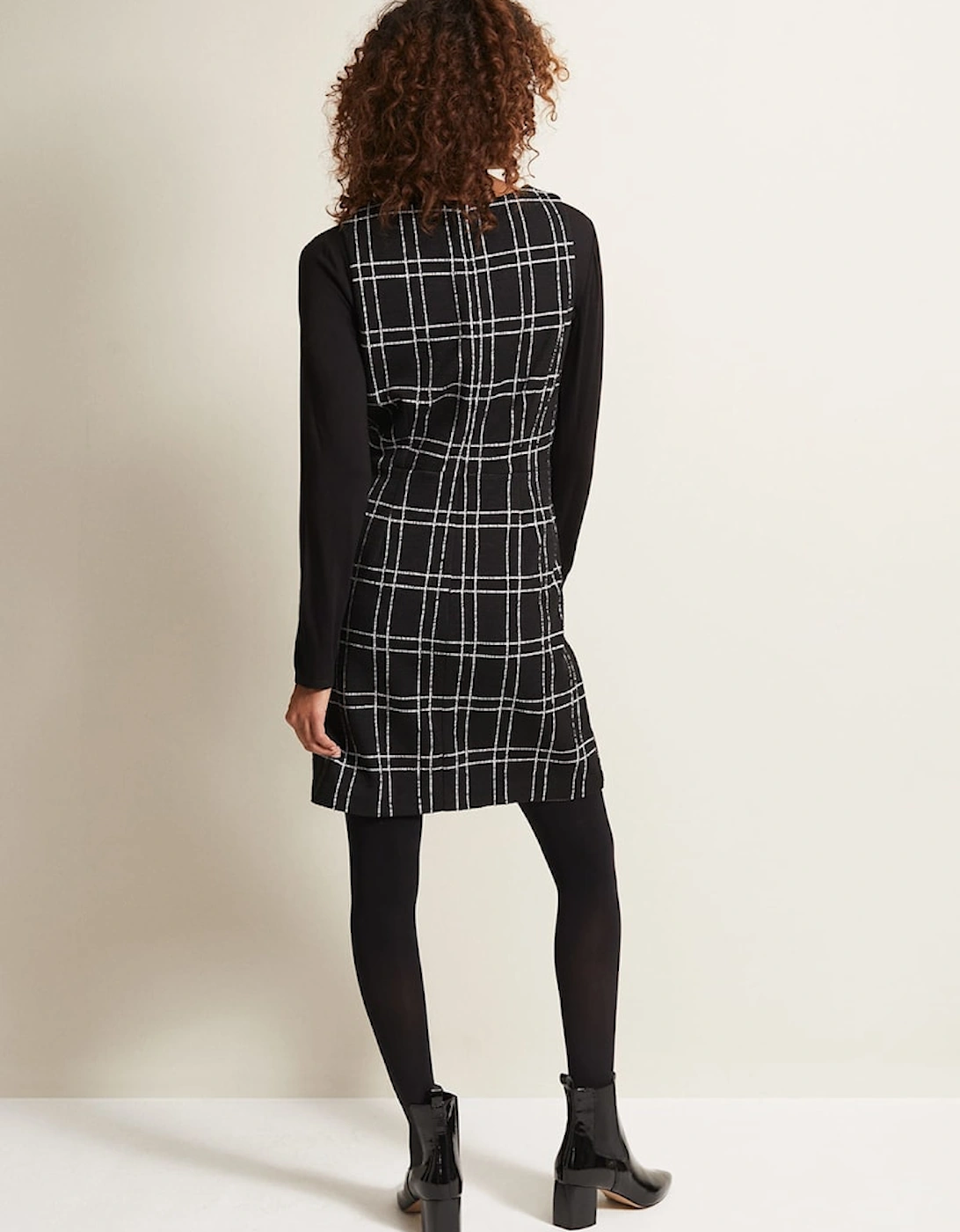 Gemma Checked Pinafore Mini Dress