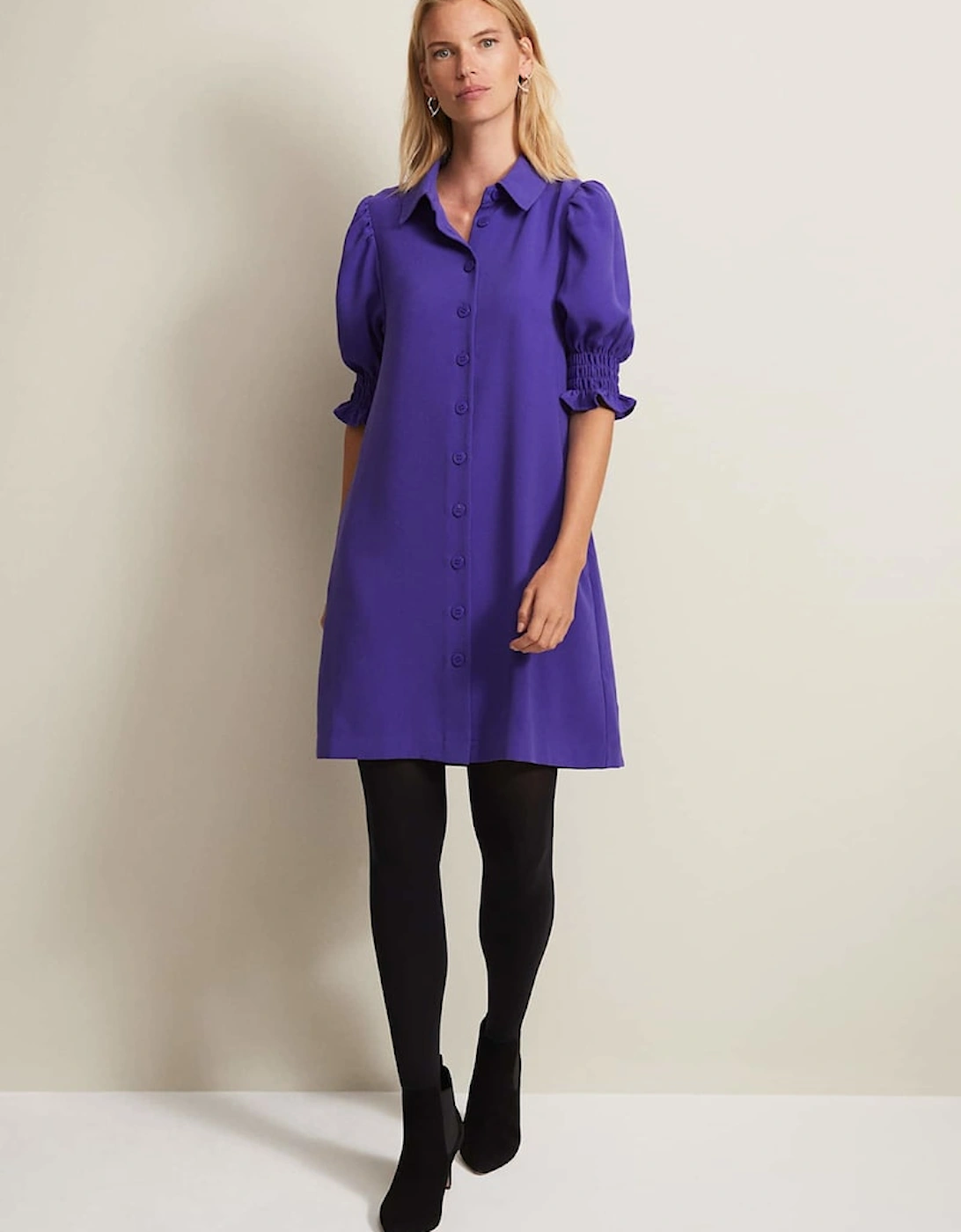 Candice Purple Button Mini Dress