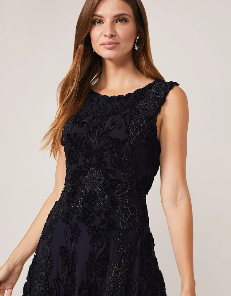 Penelope Tapework Lace Fit and Flare Dress