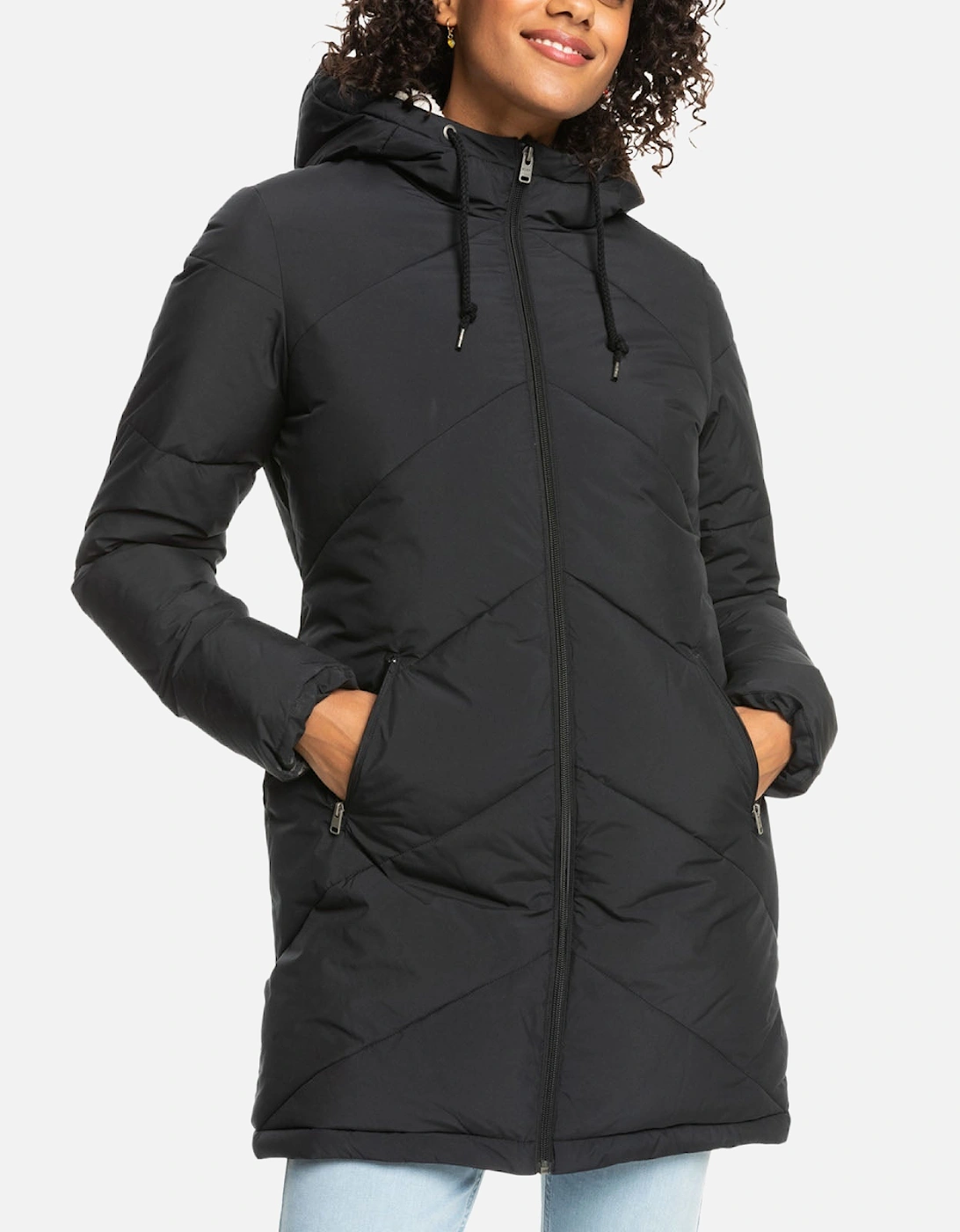 Womens Better Weather Hooded Longline Padded Jacket, 14 of 13