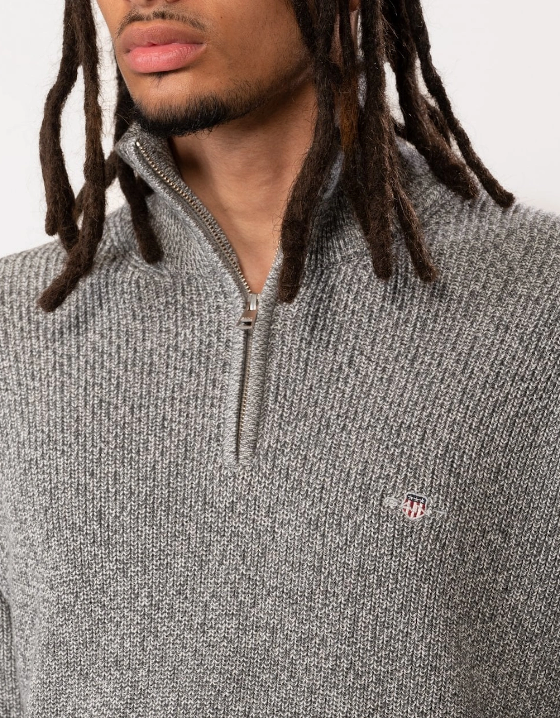 Mens Twisted Yarn Half-Zip Sweater