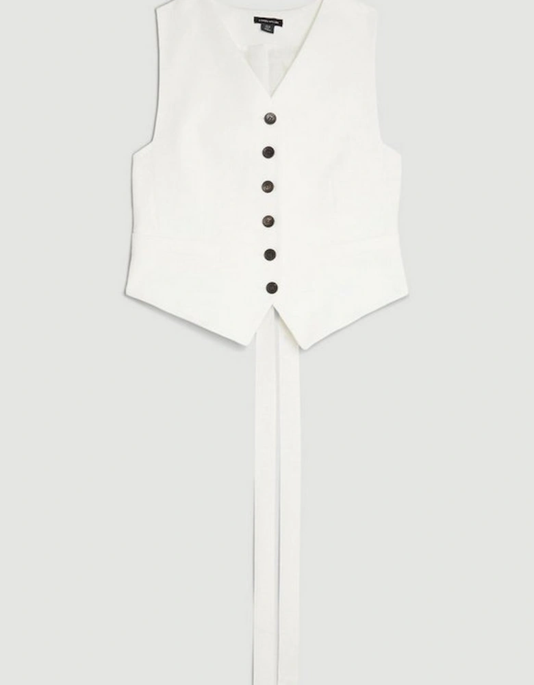 The Founder Tailored Compact Stretch Tie Detail Waistcoat