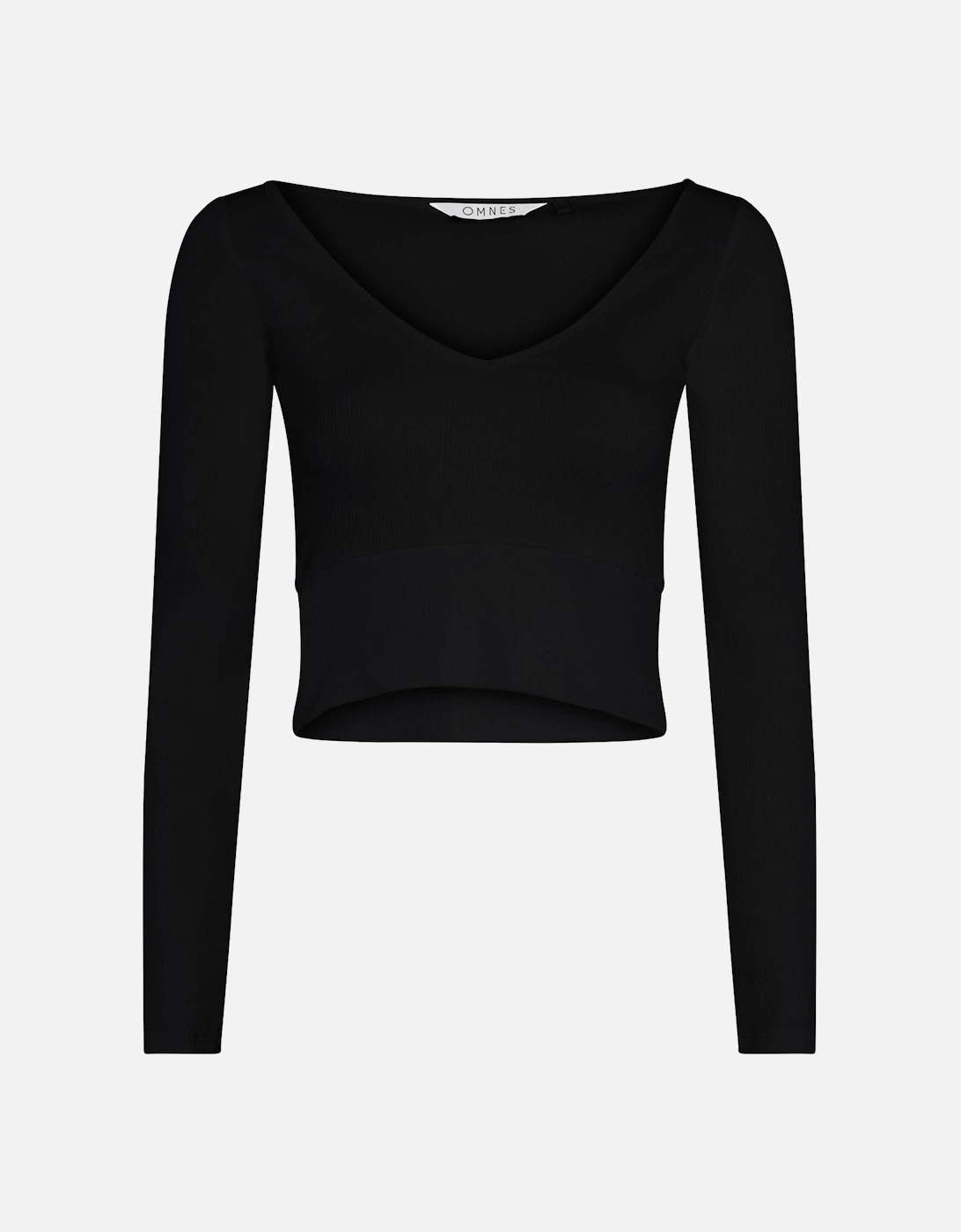 Sierra V Neck Crop Top in Black