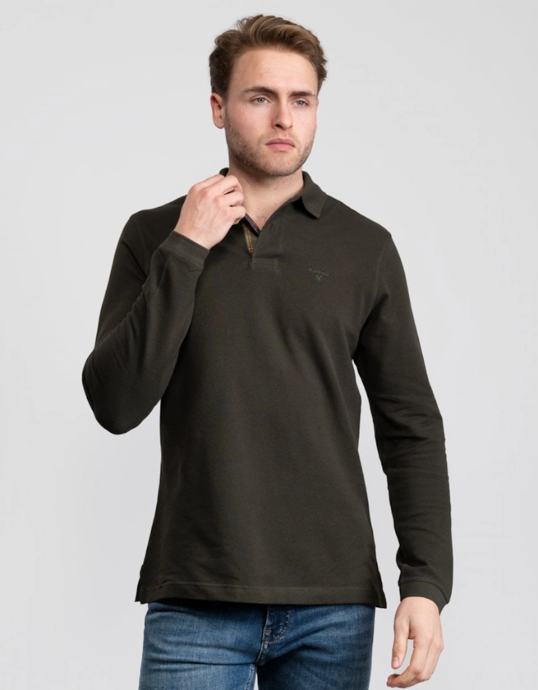 Sports Mens Long Sleeve Polo Shirt